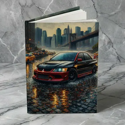 Mitsubishi Lancer Evolution Rainy City Street