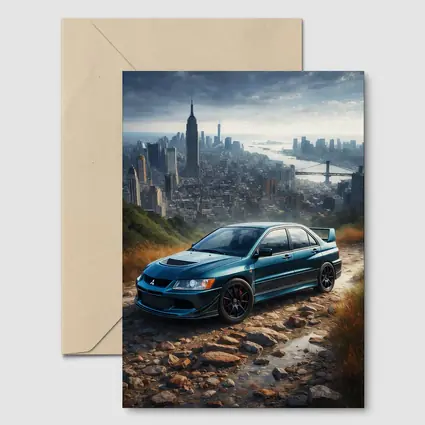 Mitsubishi Lancer Evolution New York City Skyline