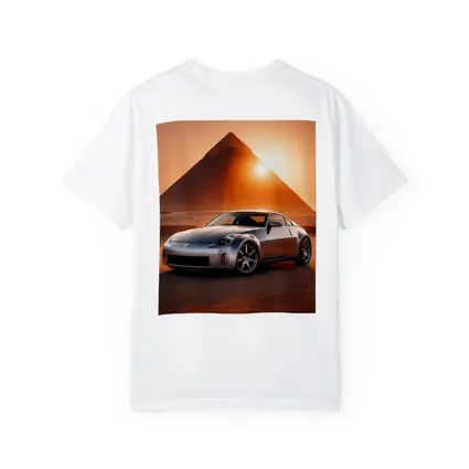 Nissan 350Z Silver Sports Car Egypt Pyramids
