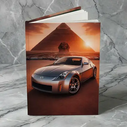 Nissan 350Z Parked Before Egyptian Pyramids Sunset