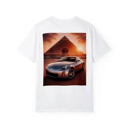 Nissan 350Z Parked Before Egyptian Pyramids Sunset