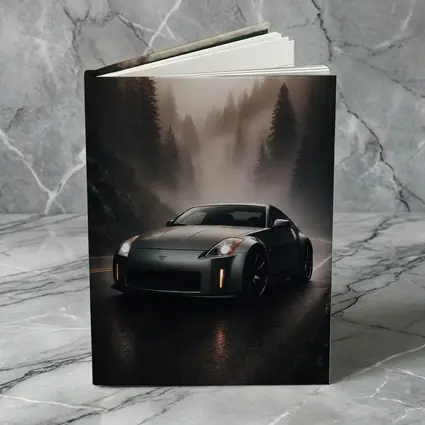 Nissan 350Z Driving Foggy Forest Road