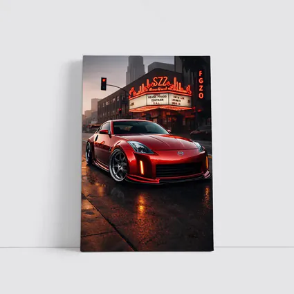 Nissan 350Z Red City Street Neon Night