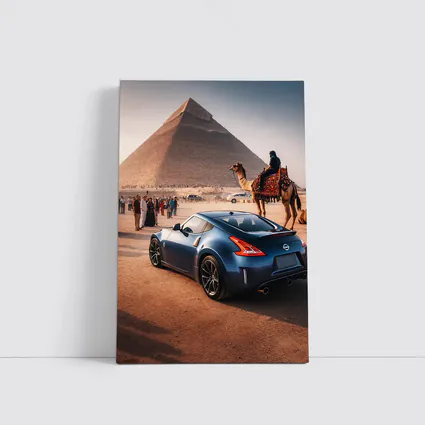 Nissan 370Z Blue Coupe Egypt Pyramids