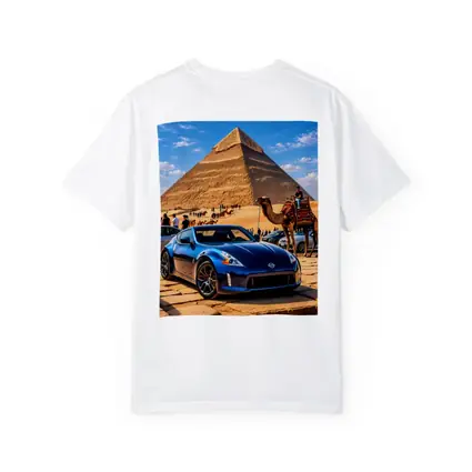 Nissan 370Z Blue Sports Car Egypt Pyramids
