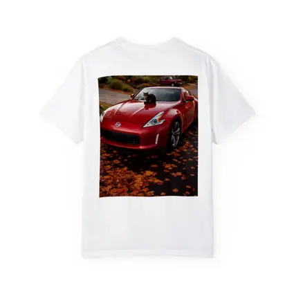 Nissan 370Z Red Sports Car Autumn Street