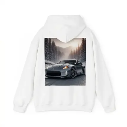 Nissan 370Z Silver Sports Car Winter Forest