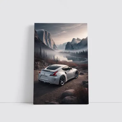 Nissan 370Z White Sports Car Mountain Valley