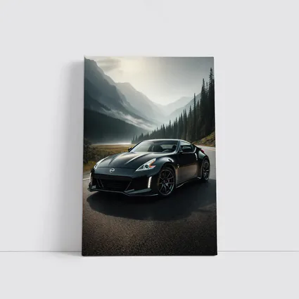 Nissan 370Z Black Sports Car Mountain Road