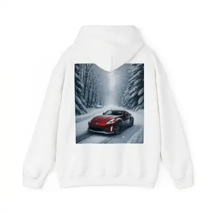 Nissan 370Z Red Sports Car Snowy Forest