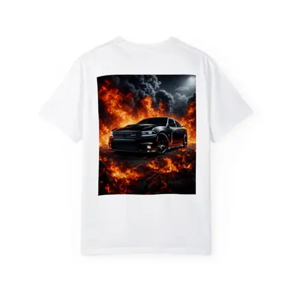 Dodge Charger SRT Black Flames Night Scene