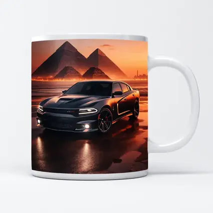 Dodge Charger SRT Black Egypt Pyramids Sunset