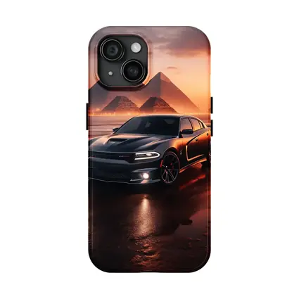 Dodge Charger SRT Black Egypt Pyramids Sunset