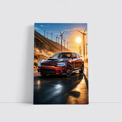 Dodge Charger SRT Red Sunset Wind Farm