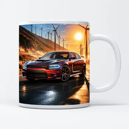 Dodge Charger SRT Red Sunset Wind Farm
