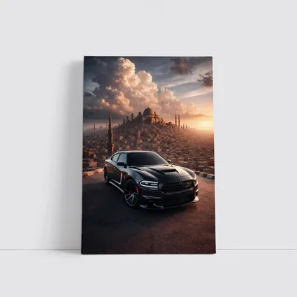 Dodge Charger SRT Black Over Egyptian City