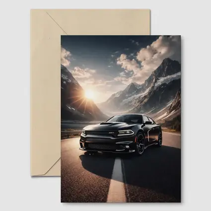 Dodge Charger SRT Black Mountain Road Sunset