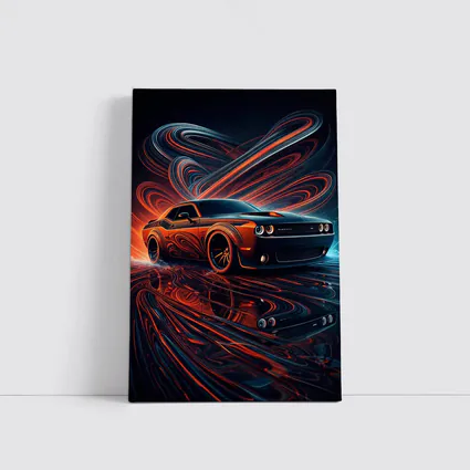 Dodge Challenger SRT8 Neon Abstract Art