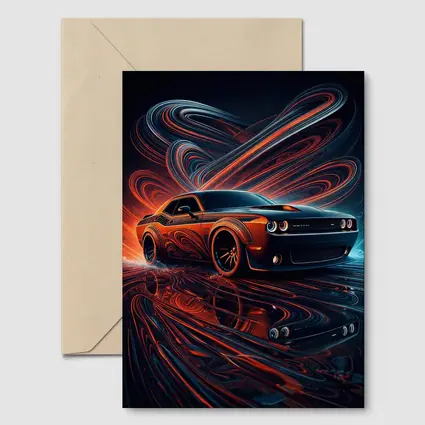Dodge Challenger SRT8 Neon Abstract Art