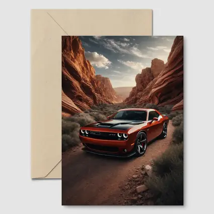 Dodge Challenger SRT Red Canyon Desert Road
