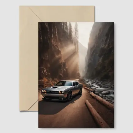 Dodge Challenger Silver Canyon Road Drive