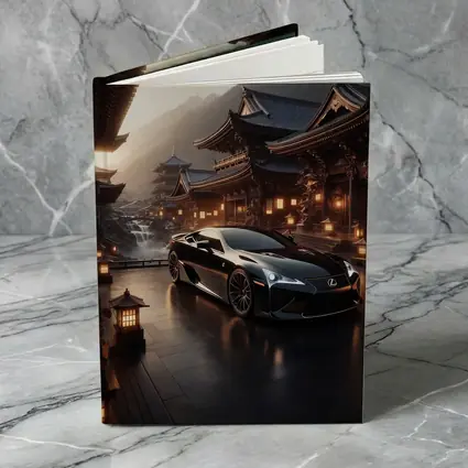 Lexus LFA Black Sports Car Japanese Temple