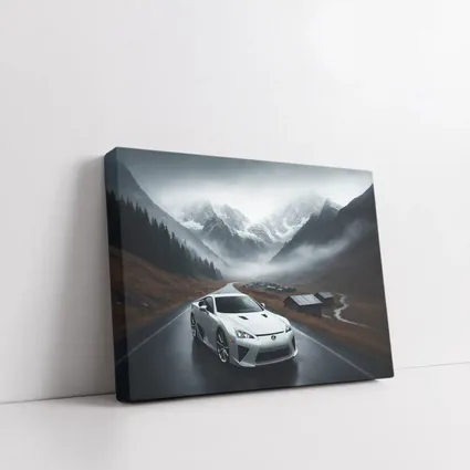 Lexus LFA White Supercar Misty Mountain Road
