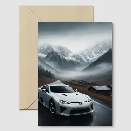 Lexus LFA White Supercar Misty Mountain Road