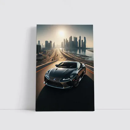 Lexus LC Dubai Skyline Sunset Drive