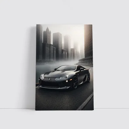 Lexus LFA Matte Black Foggy City Street