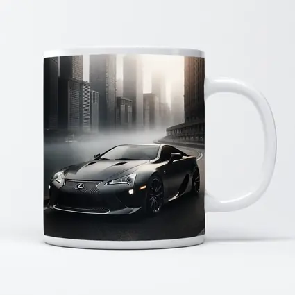 Lexus LFA Matte Black Foggy City Street