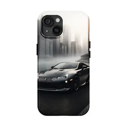Lexus LFA Matte Black Foggy City Street