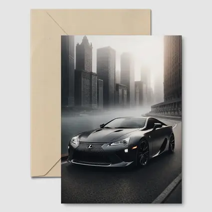 Lexus LFA Matte Black Foggy City Street
