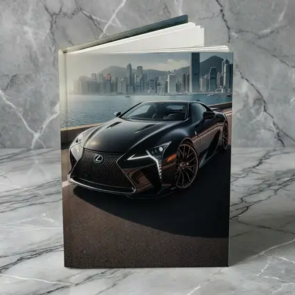 Lexus LC Black City Skyline Background