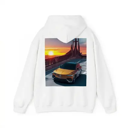Acura MDX Driving Bridge at Sunset