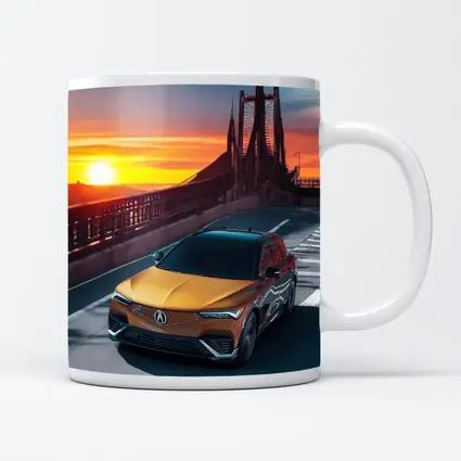 Acura MDX Driving Bridge at Sunset