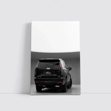 Cadillac Escalade V Black Studio Rear View