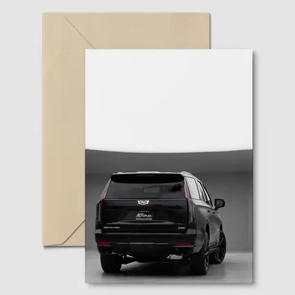 Cadillac Escalade V Black Studio Rear View
