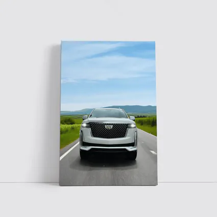 Cadillac Escalade White SUV Open Road