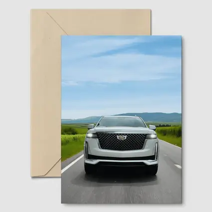 Cadillac Escalade White SUV Open Road