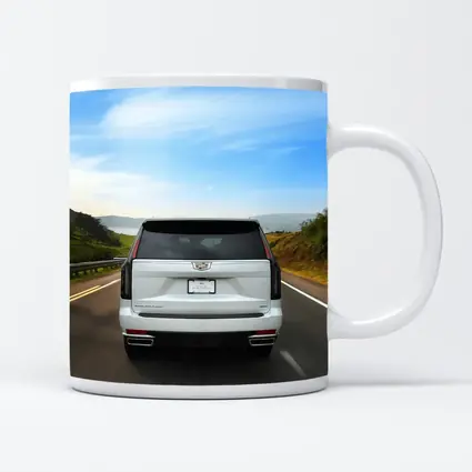 Cadillac Escalade White SUV Open Road