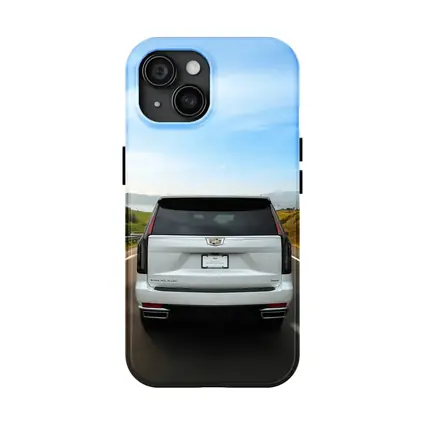 Cadillac Escalade White SUV Open Road