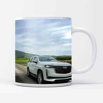 Cadillac Escalade White SUV Open Road