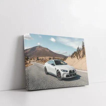 BMW M4 White Coupe Mountain Road