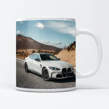 BMW M4 White Coupe Mountain Road