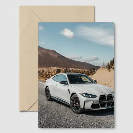 BMW M4 White Coupe Mountain Road