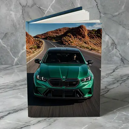 BMW M5 Sedan Green Desert Road Drive