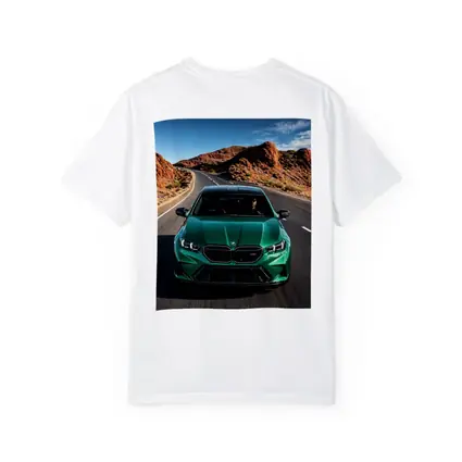 BMW M5 Sedan Green Desert Road Drive