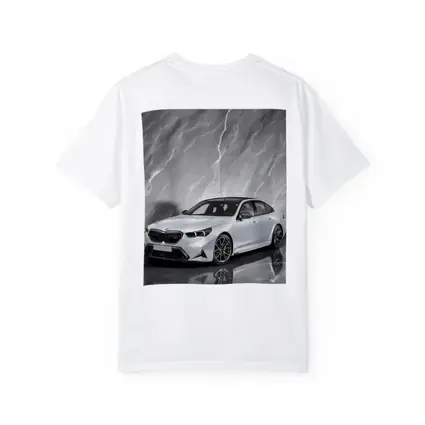 BMW M5 Sedan Against Gray Marble Background