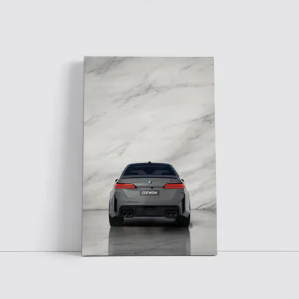 BMW M5 Rear View Marble Studio Background